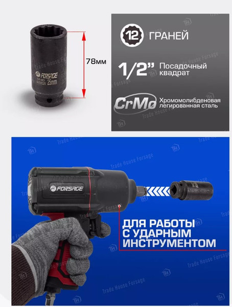 Изображение товара Головка слесарная Forsage F-4488525 (54923)