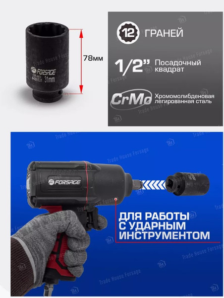 Изображение товара Головка слесарная Forsage F-4488531 (54929)