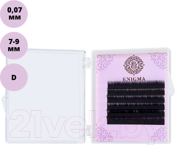 Изображение товара Ресницы для наращивания Enigma Микс На ленте 7-9мм D 0.07мм (6 линий, черный)