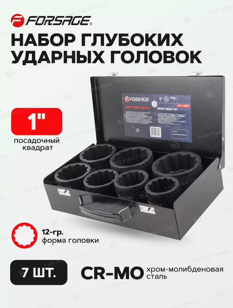 Изображение товара Набор головок слесарных Forsage F-8071-9MP (54946)