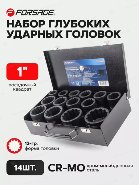 Изображение товара Набор головок слесарных Forsage F-8152-9MPB (54951)