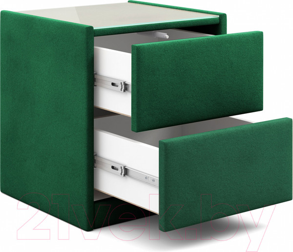 Изображение товара Прикроватная тумба Мебельград Аризона мягкая (мора зеленый)