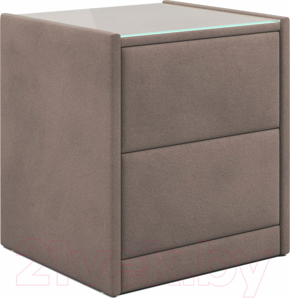 Изображение товара Прикроватная тумба Мебельград Аризона мягкая (мора темно-коричневый)