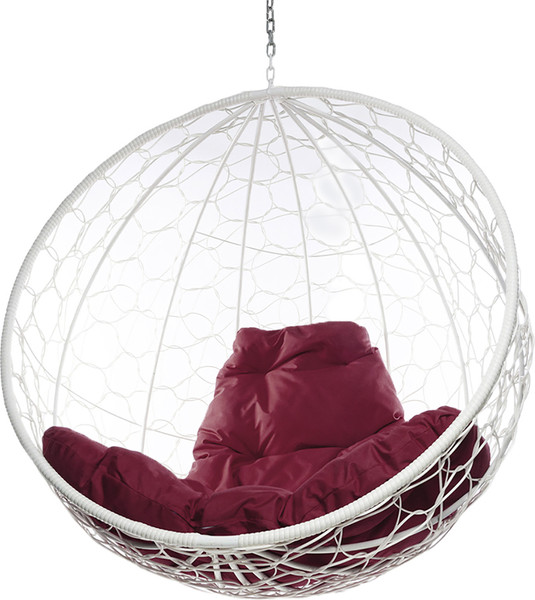 Изображение товара Кресло подвесное M-Group Круг / 11050102 (белый ротанг/бордовая подушка)