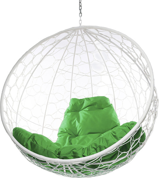 Изображение товара Кресло подвесное M-Group Круг / 11050104 (белый ротанг/зеленая подушка)