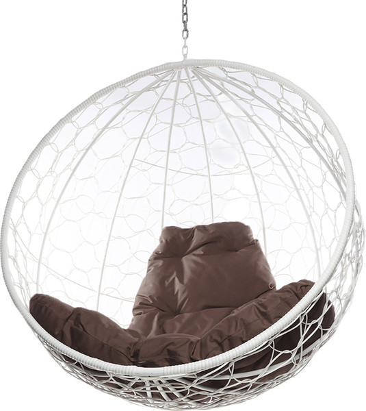 Изображение товара Кресло подвесное M-Group Круг / 11050105 (белый ротанг/коричневая подушка)