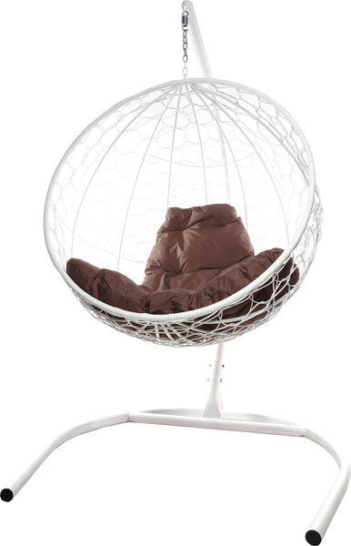 Изображение товара Кресло подвесное M-Group Круг / 11050105 (белый ротанг/коричневая подушка)