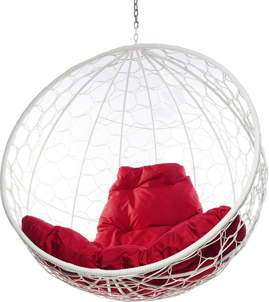 Изображение товара Кресло подвесное M-Group Круг / 11050106 (белый ротанг/красная подушка)
