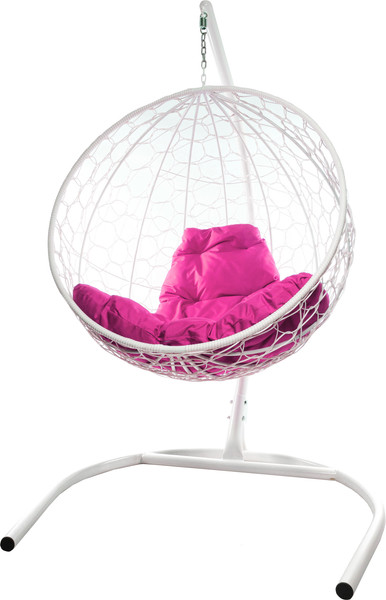 Изображение товара Кресло подвесное M-Group Круг / 11050108 (белый ротанг/розовая подушка)