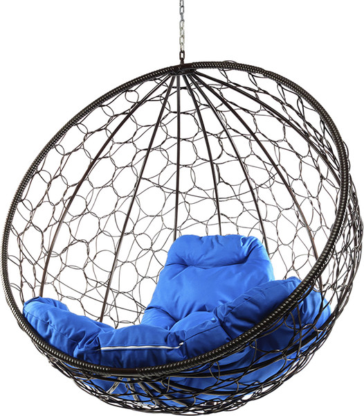 Изображение товара Кресло подвесное M-Group Круг / 11050210 (коричневый ротанг/синяя подушка)