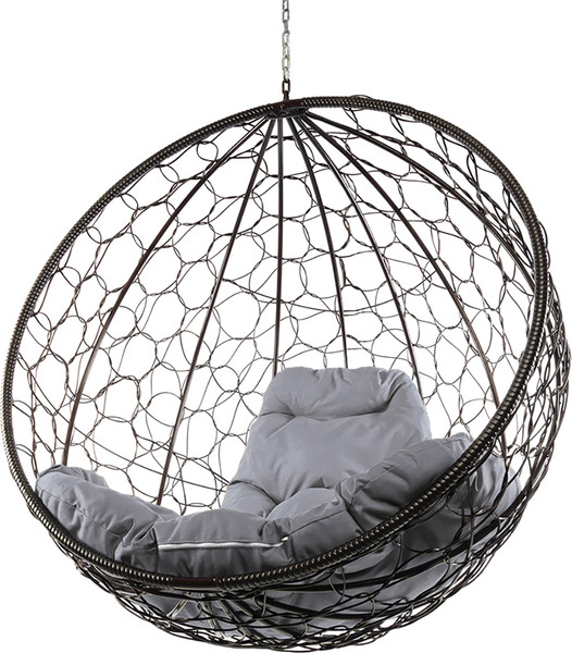 Изображение товара Кресло подвесное M-Group Круг / 11050209 (коричневый ротанг/серая подушка)