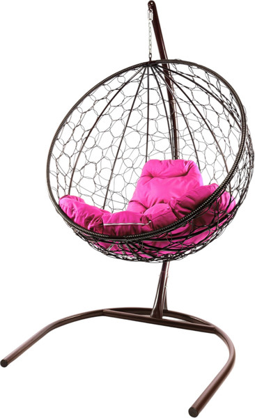 Изображение товара Кресло подвесное M-Group Круг / 11050208 (коричневый ротанг/розовая подушка)