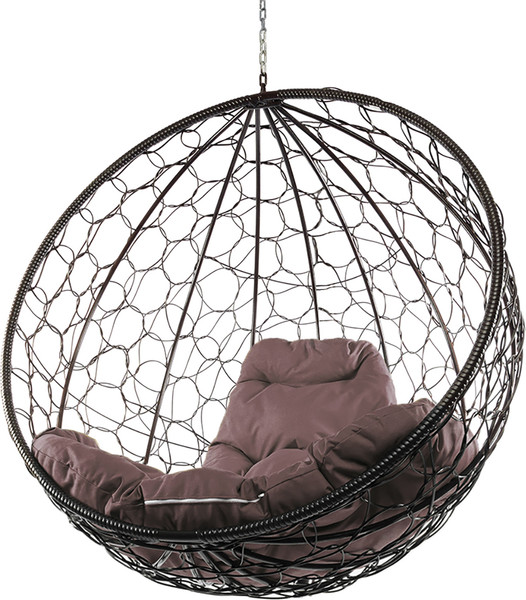 Изображение товара Кресло подвесное M-Group Круг / 11050205 (коричневый ротанг/коричневая подушка)
