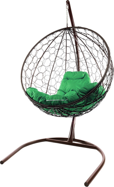 Изображение товара Кресло подвесное M-Group Круг / 11050204 (коричневый ротанг/зеленая подушка)