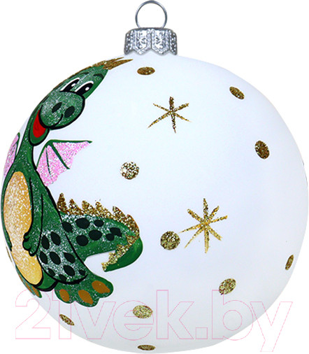 Изображение товара Шар новогодний Декарт Дракоша Витоша 8Ш0083 (10см, белый)