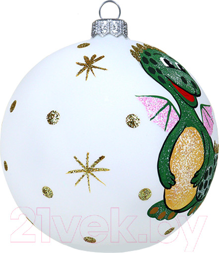 Изображение товара Шар новогодний Декарт Дракоша Витоша 8Ш0083 (10см, белый)