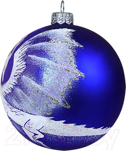 Изображение товара Шар новогодний Декарт Летучий дракон 8Ш0060 (10см, синий)