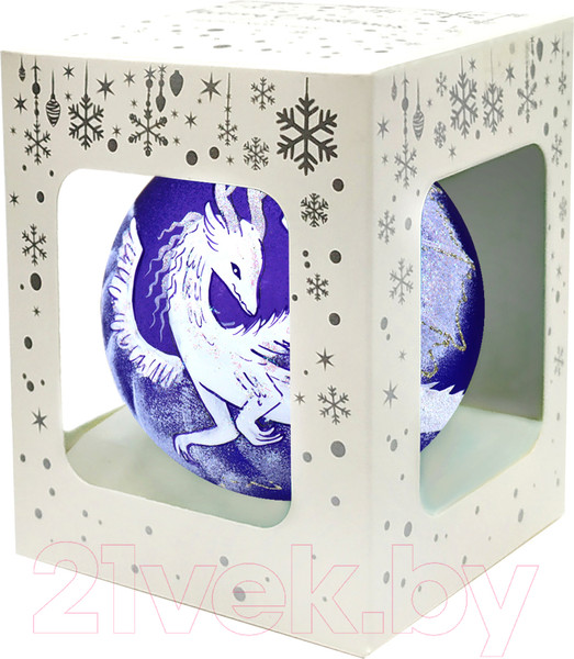 Изображение товара Шар новогодний Декарт Летучий дракон 8Ш0060 (10см, синий)