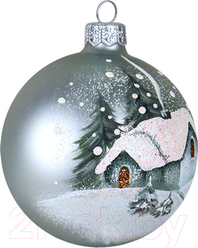 Изображение товара Шар новогодний Декарт Зимняя сказка 8Ш0068 (8см, серебристый)