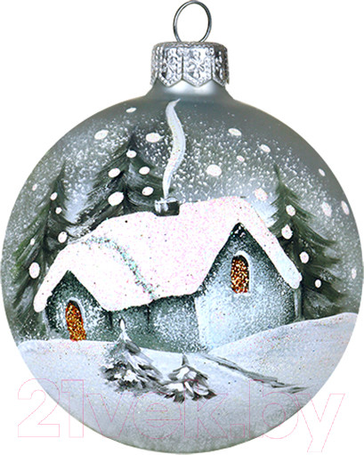 Изображение товара Шар новогодний Декарт Зимняя сказка 8Ш0068 (8см, серебристый)