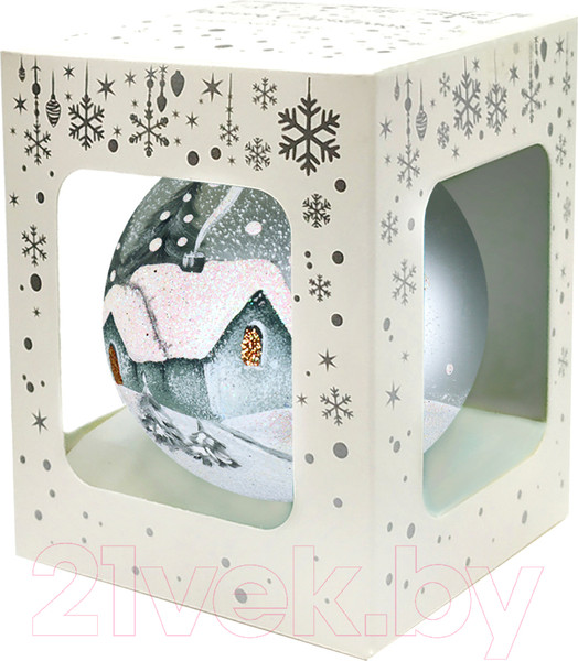 Изображение товара Шар новогодний Декарт Зимняя сказка 8Ш0068 (8см, серебристый)