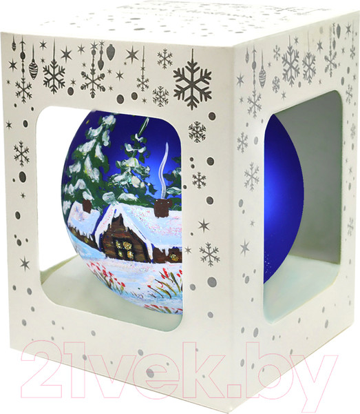 Изображение товара Шар новогодний Декарт Крещенские морозы 8Ш0065 (8см, синий)