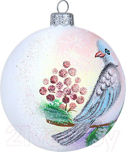 Изображение товара Шар новогодний Декарт Белая птица 8Ш0084 (10см, белый)