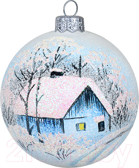 Изображение товара Шар новогодний Декарт Морозное утро 8Ш0020 (8см, белый)