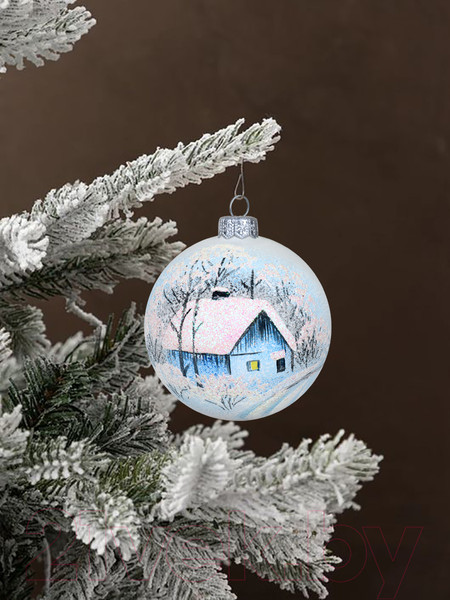 Изображение товара Шар новогодний Декарт Морозное утро 8Ш0020 (8см, белый)