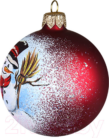 Изображение товара Шар новогодний Декарт Снеговик 8Ш0073 (8см, красный)
