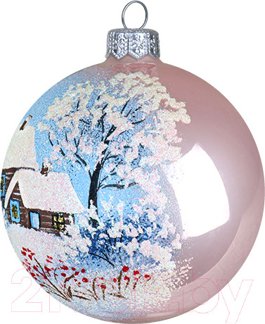 Изображение товара Шар новогодний Декарт Хуторок 8Ш0071 (8см, розовый)