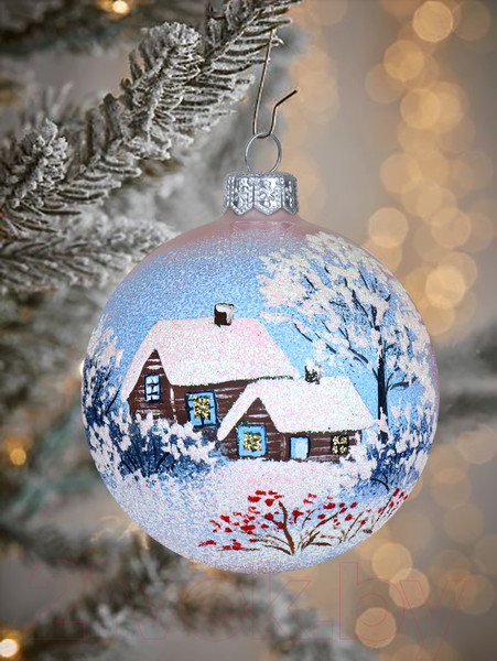 Изображение товара Шар новогодний Декарт Хуторок 8Ш0071 (8см, розовый)