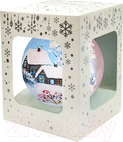 Изображение товара Шар новогодний Декарт Хуторок 8Ш0071 (8см, розовый)