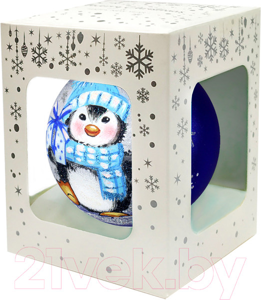 Изображение товара Шар новогодний Декарт Пингвин 8Ш0088 (10см, синий)