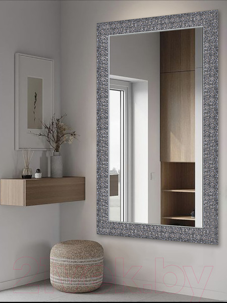 Изображение товара Зеркало Декарт Настенное в раме 8Л1280 (серый перламутр)