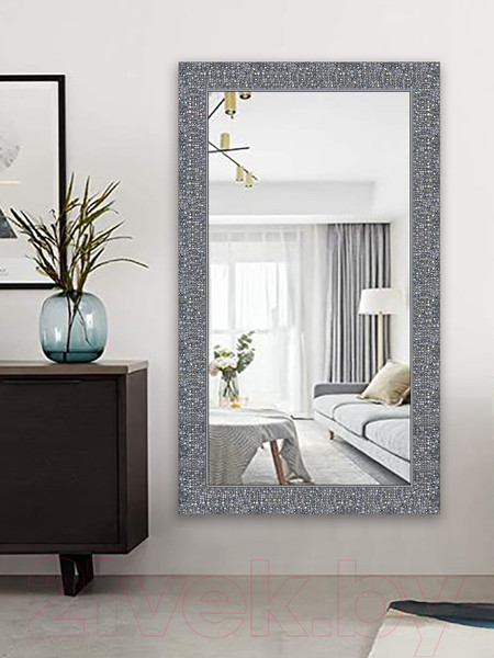 Изображение товара Зеркало Декарт Настенное в раме 8Л1280 (серый перламутр)