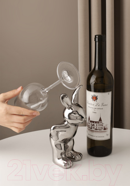 Изображение товара Подставка для бокалов Merry Bear Home Decor Хмельной кролик / 30000819 (серебристый)