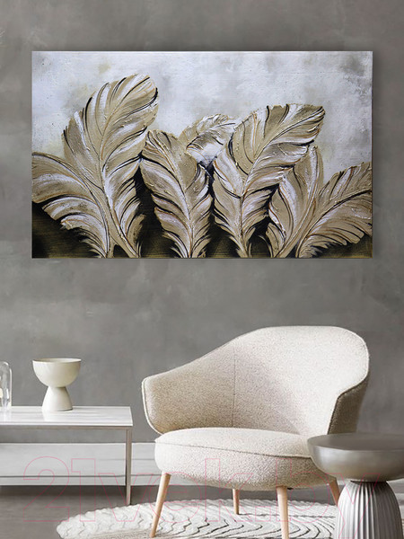 Изображение товара Картина Декарт Абстракция в серых тонах 8Л3666 (авторская на холсте)