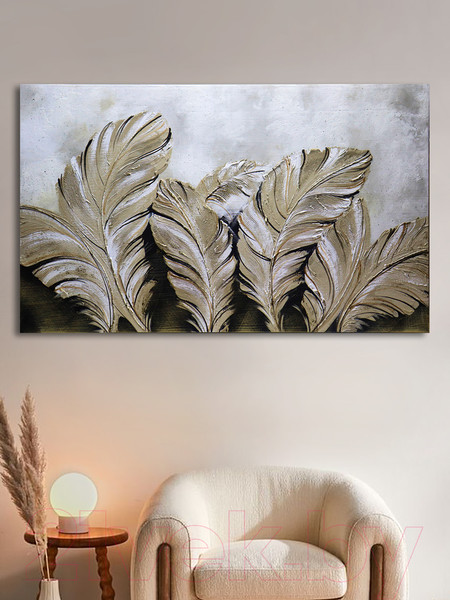 Изображение товара Картина Декарт Абстракция в серых тонах 8Л3666 (авторская на холсте)