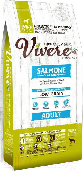 Изображение товара Сухой корм для собак Vivere Medium Adult Salmon (3кг)