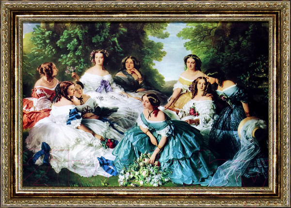 Изображение товара Картина Декарт Девушки в саду 8Л1521 (в раме)