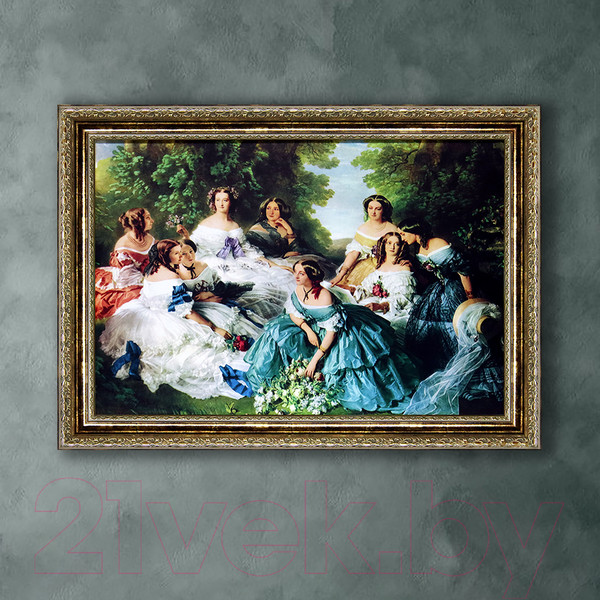 Изображение товара Картина Декарт Девушки в саду 8Л1521 (в раме)