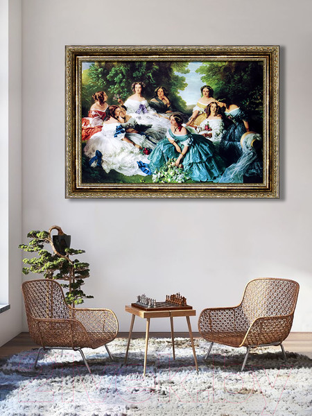 Изображение товара Картина Декарт Девушки в саду 8Л1521 (в раме)