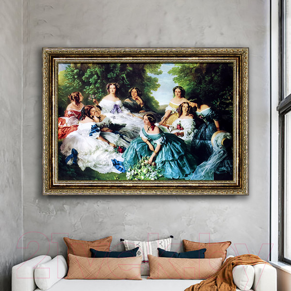 Изображение товара Картина Декарт Девушки в саду 8Л1521 (в раме)