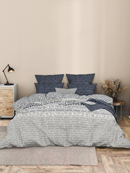 Изображение товара Комплект постельного белья Ночь нежна Милан Стандарт 2сп Евро 50x70 / 71061-1+71062-1