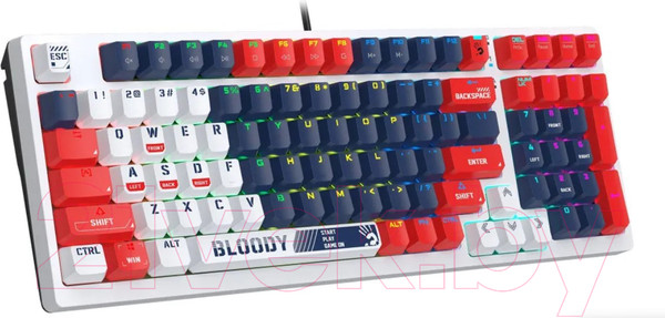 Изображение товара Клавиатура A4Tech Bloody S98 Sports Navy (синий/белый)