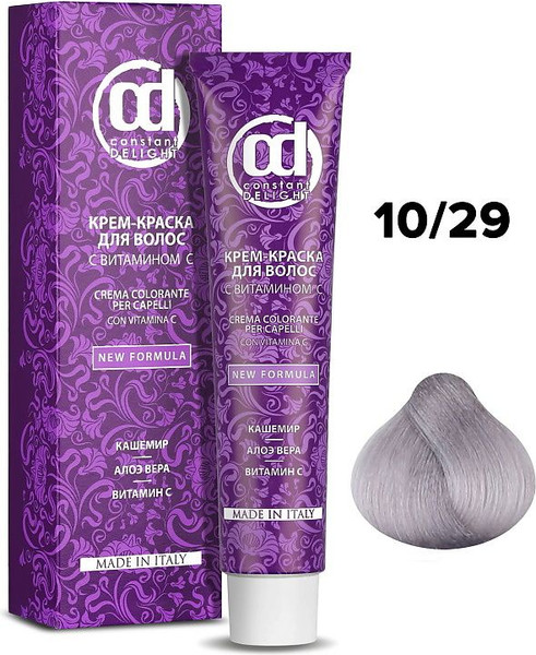 Изображение товара Крем-краска для волос Constant Delight С витамином С 10/29 (100мл, светлый блондин пепельно-фиолетовый)