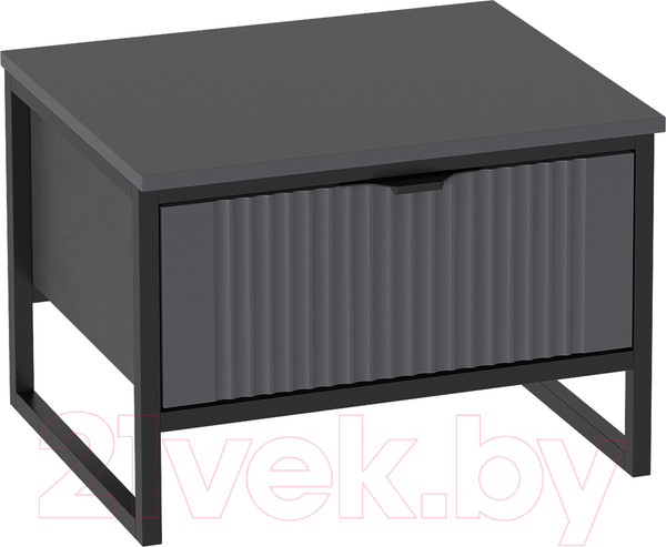 Изображение товара Прикроватная тумба Мебельград Нора с ящиком (металл бруклин/графит)