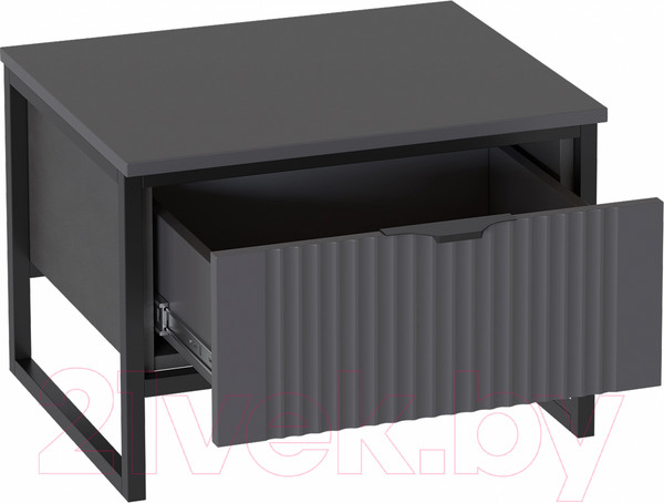 Изображение товара Прикроватная тумба Мебельград Нора с ящиком (металл бруклин/графит)