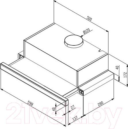 Изображение товара Вытяжка телескопическая Korting KHP 6501 GN
